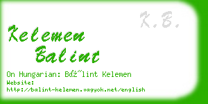 kelemen balint business card